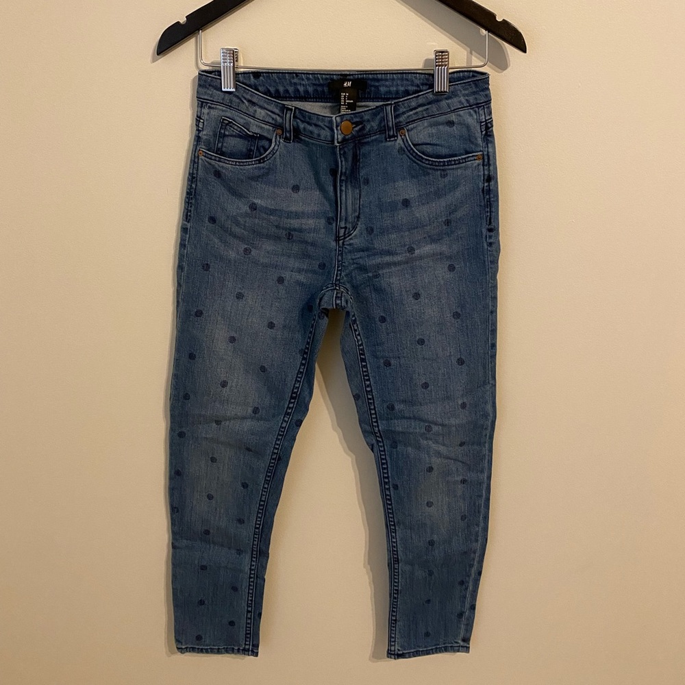 H&M jeans. Polka dots. Stretchy. Size 4. New.